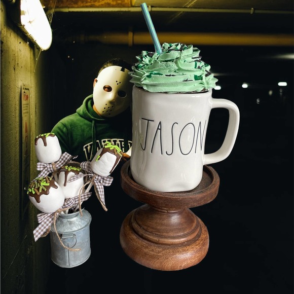 Faux Jason green topper |Mini marshmallows | Tired tray decor| Halloween decor - Picture 5 of 13